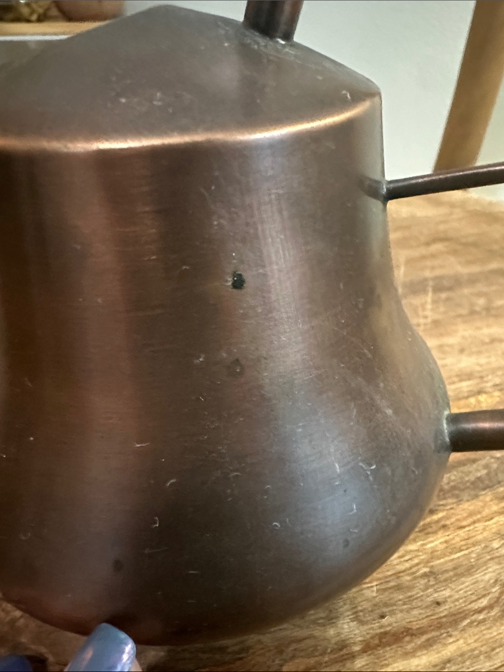 Vintage Copper Tone Small Watering Can Stamped With An “A” On The Bottom - Picture 4 of 17